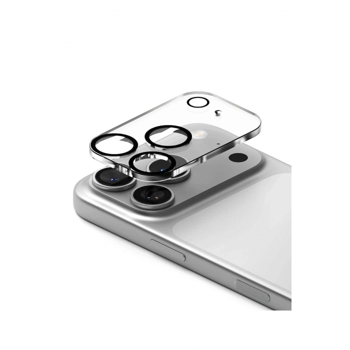 iPhone 17 Pro ile Uyumlu Kristal Netlik 9H Kırılma Karşıtı Cam Kamera Ünitesi ve Lens Koruyucu