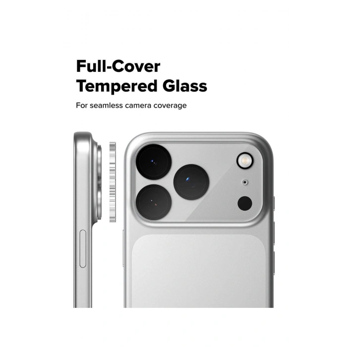 iPhone 17 Pro ile Uyumlu Kristal Netlik 9H Kırılma Karşıtı Cam Kamera Ünitesi ve Lens Koruyucu