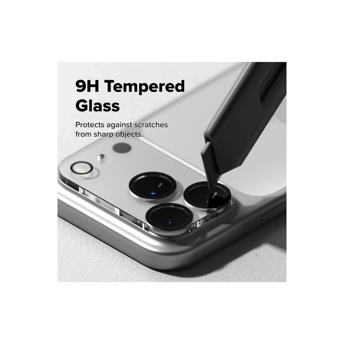 iPhone 17 Pro ile Uyumlu Kristal Netlik 9H Kırılma Karşıtı Cam Kamera Ünitesi ve Lens Koruyucu