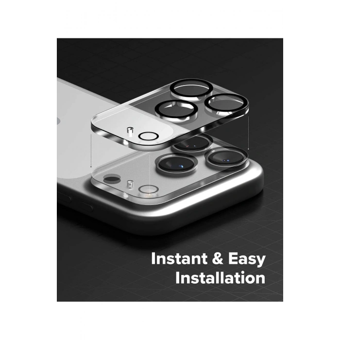 iPhone 17 Pro ile Uyumlu Kristal Netlik 9H Kırılma Karşıtı Cam Kamera Ünitesi ve Lens Koruyucu