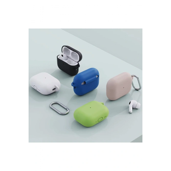 Apple AirPods Pro 2.Nesil ile Uyumlu Esnek Silikon Koruyucu Kılıf + Askı Aparatı