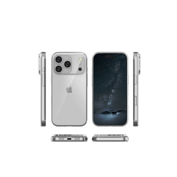 Apple iPhone 17 Pro ile Uyumlu Kamera Korumalı Şeffaf Silikon Kılıf