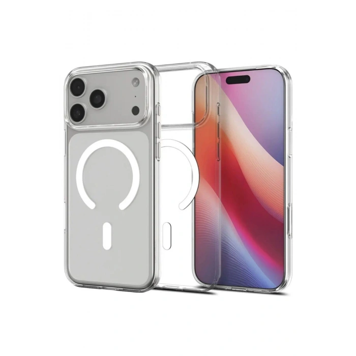 iPhone 17 Pro Max ile Uyumlu Magsafe Şarj Özellikli Ultra İnce Sararmaz Şeffaf PC Minimalist Kılıf