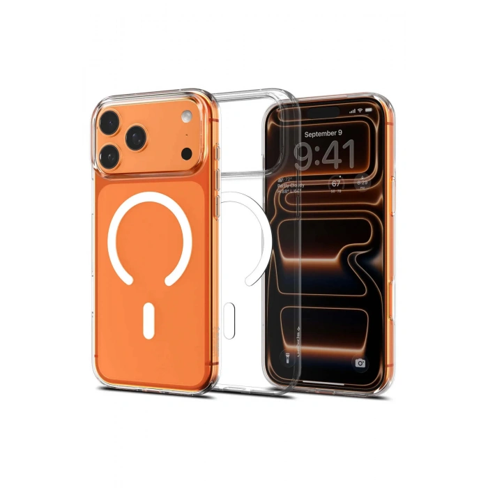 iPhone 17 Pro ile Uyumlu Magsafe Şarj Özellikli Ultra İnce Sararmaz Şeffaf PC Minimalist Kılıf