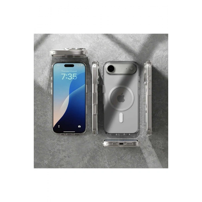 iPhone 17 Air ile Uyumlu Magsafe Şarj Özellikli Ultra İnce Sararmaz Şeffaf PC Minimalist Kılıf