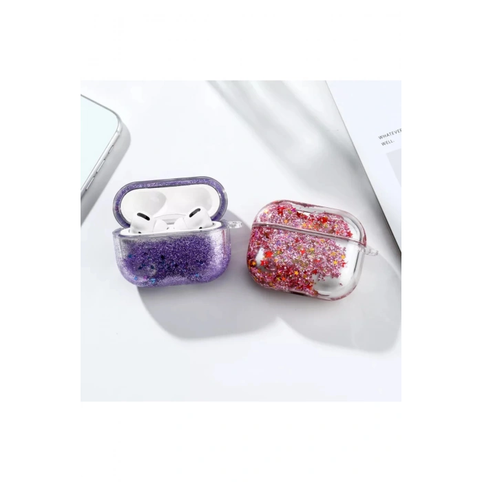 Sulu Renkli Simli Airpods Pro 1. Nesil Kılıf Airpods Pro Simli Kılıf Koruma Kabı Kar Küresi Model