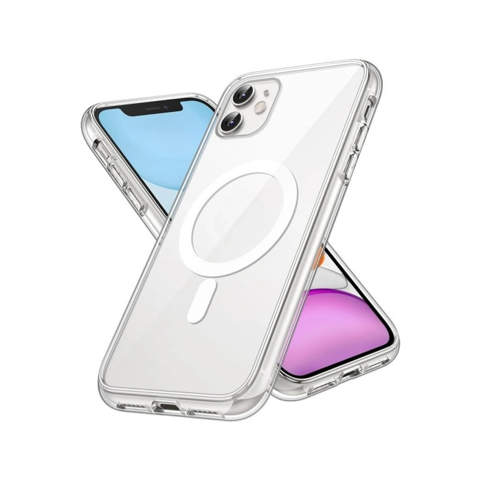 iPhone 11 ile Uyumlu Magsafe Şarj Özellikli Ultra İnce Sararmaz Şeffaf PC Minimalist Kılıf
