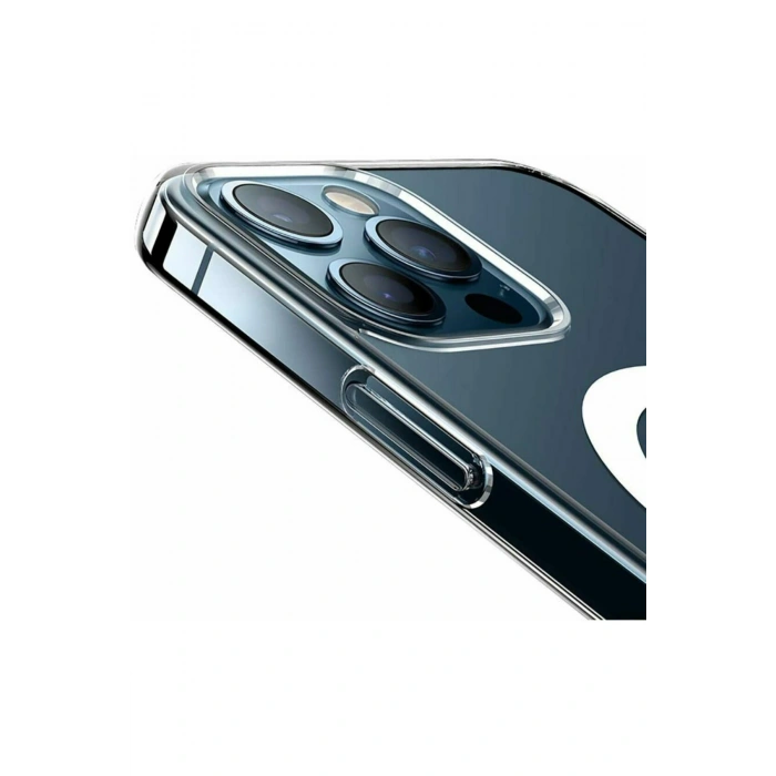 iPhone 12 / 12 Pro ile Uyumlu Magsafe Şarj Özellikli Ultra İnce Sararmaz Şeffaf PC Minimalist Kılıf