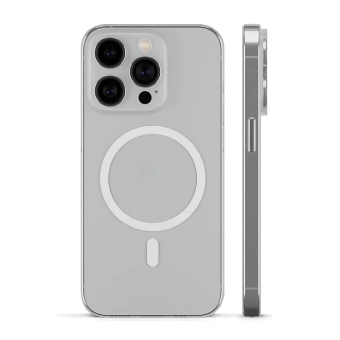 iPhone 14 Pro Max ile Uyumlu Magsafe Şarj Özellikli Ultra İnce Sararmaz Şeffaf PC Minimalist Kılıf
