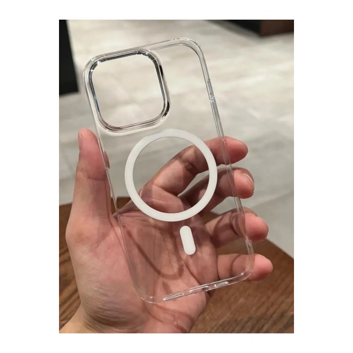 iPhone 14 Pro Max ile Uyumlu Magsafe Şarj Özellikli Ultra İnce Sararmaz Şeffaf PC Minimalist Kılıf