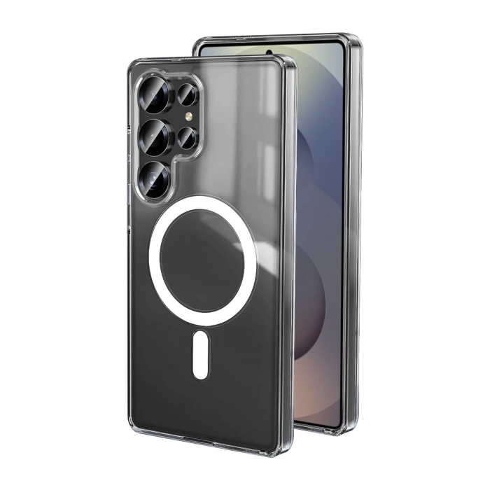 Samsung Galaxy S24 Ultra Magsafe Şarj Özellikli Ultra İnce Sararmaz Şeffaf PC Minimalist Kılıf
