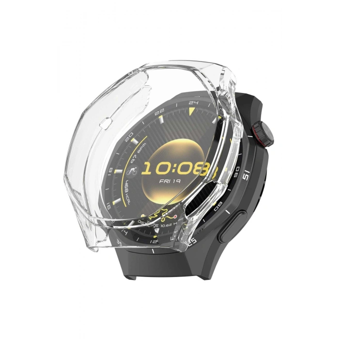 2 Adet Huawei Watch GT 6 Pro 46mm Uyumlu Şeffaf Silikon Kasa Koruyucu TPU Esnek Yumuşak Koruyucu