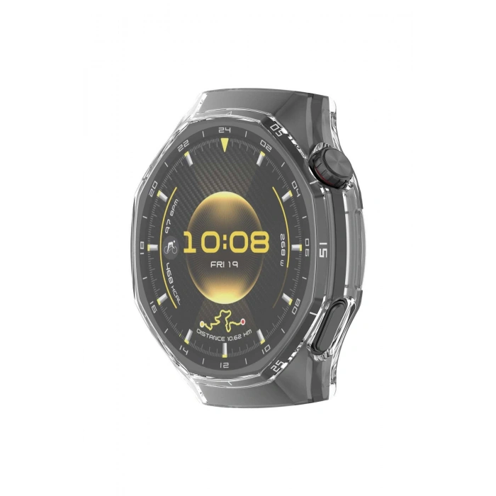 2 Adet Huawei Watch GT 6 Pro 46mm Uyumlu Şeffaf Silikon Kasa Koruyucu TPU Esnek Yumuşak Koruyucu