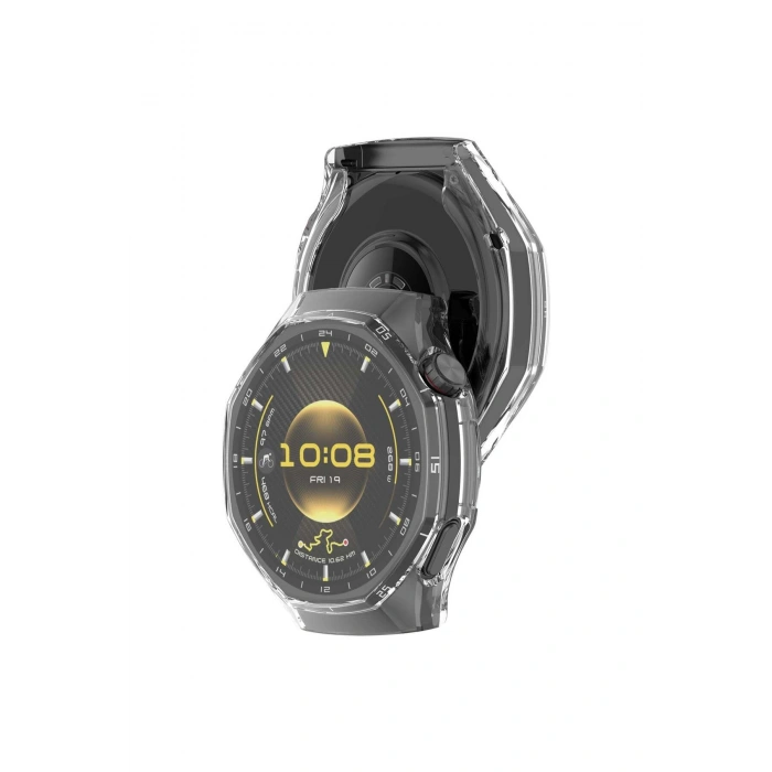 2 Adet Huawei Watch GT 6 Pro 46mm Uyumlu Şeffaf Silikon Kasa Koruyucu TPU Esnek Yumuşak Koruyucu