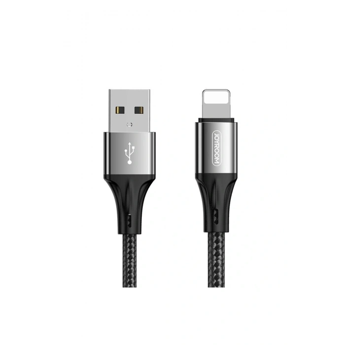 S-1230N6 iPhone Lightning Hızlı Şarj ve Data Kablosu Örgü 3A 1.2M Siyah