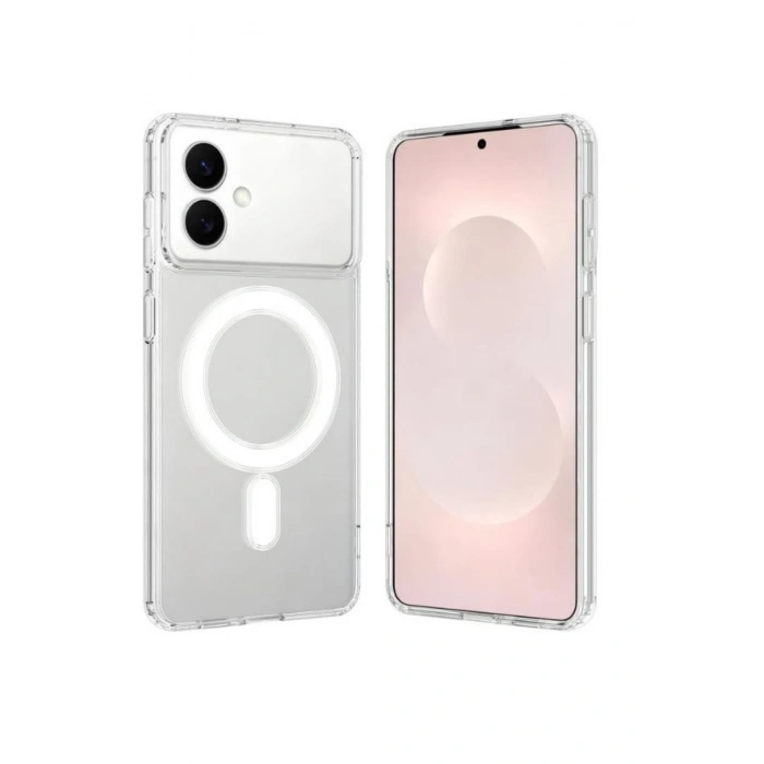 Samsung Galaxy S26 EDGE Magsafe Şarj Özellikli Ultra İnce Sararmaz Şeffaf PC Minimalist Kılıf