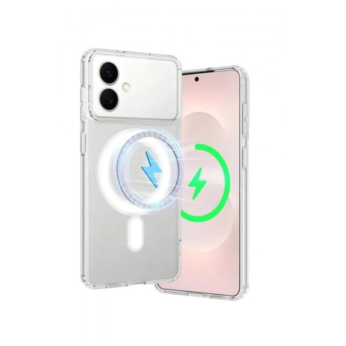 Samsung Galaxy S26 EDGE Magsafe Şarj Özellikli Ultra İnce Sararmaz Şeffaf PC Minimalist Kılıf