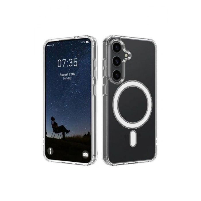Samsung Galaxy S26 İLE Magsafe Şarj Özellikli Ultra İnce Sararmaz Şeffaf PC Minimalist Kılıf
