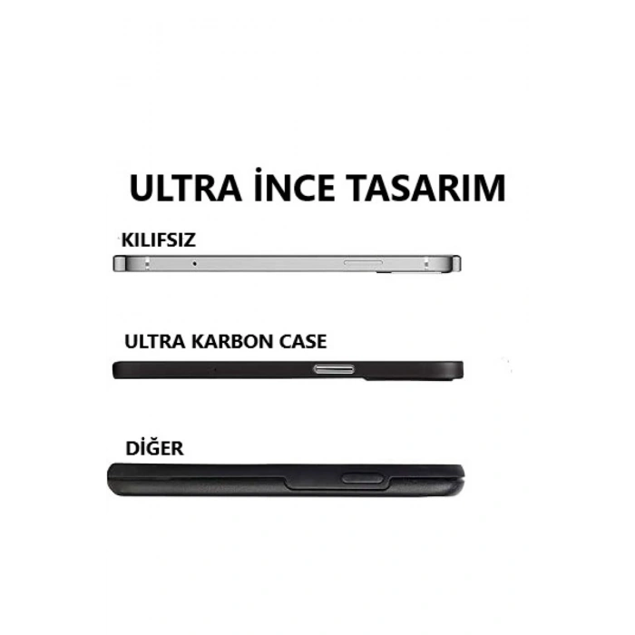 iPhone 14 Pro Max için Karbon Desenli Ultra İnce Telefon Kılıfı Minimalist Kamera Korumalı Slim