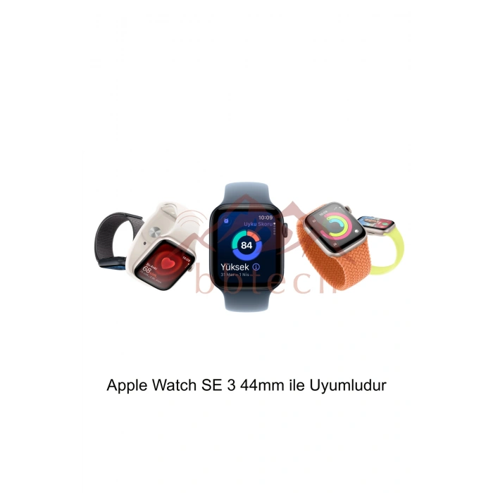 Appl Watch SE 3 44mm Uyumlu Şeffaf Neon Kasa ve Ekran Koruyucu Fosforlu Sert PC Kasa