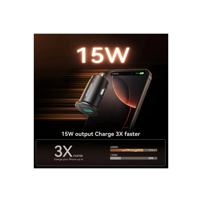JR-CCN16 15W 2 Çıkışlı Usb ve Type-c Mini Araç Şarj