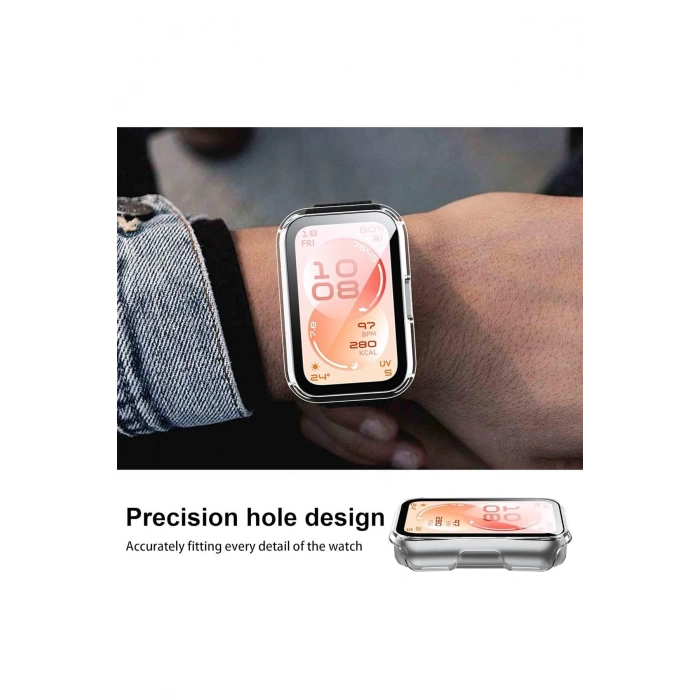 Huawei Band 11 Uyumlu Yüksek Kalite Sert Şeffaf PC Kasa ve Ekran Koruyucu Dokunma Hassasiyeti