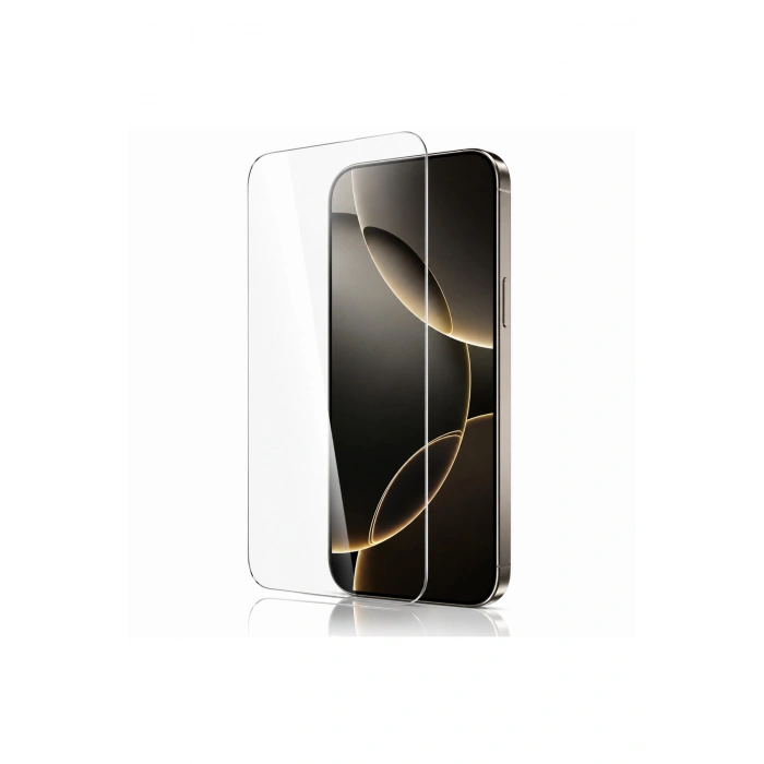 iPhone 13 / 13 PRO / 14 / 16E / 17E ile Uyumlu 500C Temperli Kırılmaz Cam Ekran Koruyucu HD Şeffaf Tam Kaplayan Siyah Çerçevesiz Cam