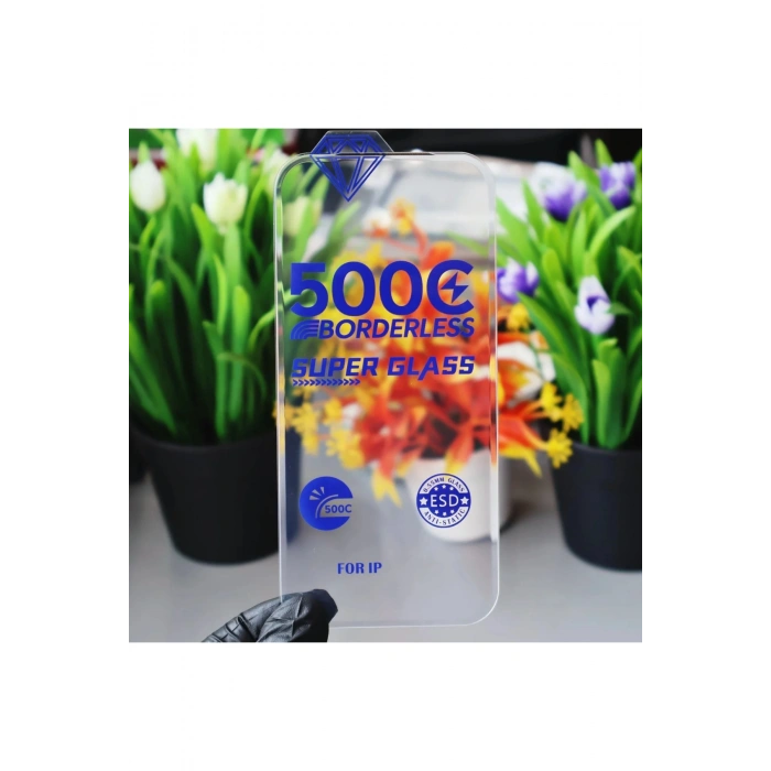iPhone 17 ile Uyumlu 500C Temperli Kırılmaz Cam Ekran Koruyucu HD Şeffaf Tam Kaplayan Siyah Çerçevesiz Cam