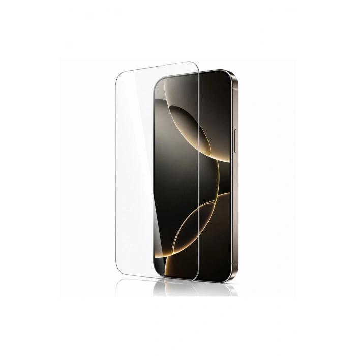 iPhone 15 / 14 PRO / 16 ile Uyumlu 500C Temperli Kırılmaz Cam Ekran Koruyucu HD Şeffaf Tam Kaplayan Siyah Çerçevesiz Cam