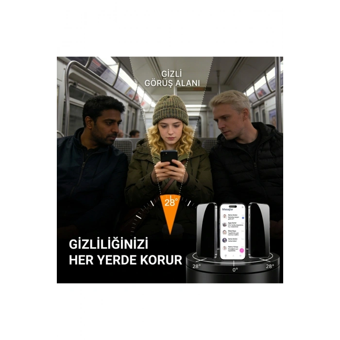 iPhone 17 ile Uyumlu 500C Privacy Temperli Kırılmaz Cam Ekran Koruyucu HD Şeffaf Tam Kaplayan Çerçevesiz Hayalet Cam