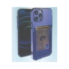Iphone 11 Pro Max Uyumlu Kamera Korumalı Kartlıklı Şeffaf Kılıf Card Case