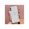 Iphone 11 Uyumlu Kamera Korumalı Kartlıklı Şeffaf Kılıf Card Case.
