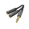 SY-A04 Splitter Y Kulaklık Ayırıcı Ses Kablosu 0,2 m-Siyah
