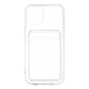Iphone 12 Uyumlu Kamera Korumalı Kartlıklı Şeffaf Kılıf Card Case
