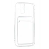 Iphone 12 Uyumlu Kamera Korumalı Kartlıklı Şeffaf Kılıf Card Case