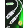 Lightning Iphone Beyaz Hasır Örgülü Şarj Ve Data Kablosu 2.4a - 1,2m