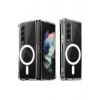 Samsung Galaxy Z Fold 4 ile Uyumlu Kablosuz Şarj Magsafe Özellikli Şeffaf Silikon Kılıf
