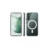 Galaxy S24 Plus ile Uyumlu Kablosuz Şarj Magsafe Özellikli Şeffaf Silikon Kılıf