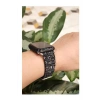 Apple Watch 38/40/41 MM ile Uyumlu Işıltılı Taş ve Sim Kaplı Şık ve Zarif Deri Saat Kordonu
