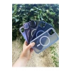 iPhone 15 Pro Max ile Uyumlu Magsafe Özellikli Leke Tutmaz Kenarları Silikon Mat Krom Telefon Kılıfı