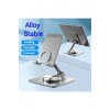 Alüminyum Alaşım Metal 360 Derece Dönebilen Ayarlanabilir Katlanır Masa Üstü Telefon & Tablet Standı