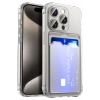 iPhone 15 Pro ile Uyumlu Kamera Korumalı Şeffaf Kartlık Bölmeli Silikon Kılıf Card Case
