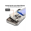 iPhone 15 Pro ile Uyumlu Kamera Korumalı Şeffaf Kartlık Bölmeli Silikon Kılıf Card Case