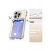 iPhone 15 ile Uyumlu Kamera Korumalı Şeffaf Kartlık Bölmeli Silikon Kılıf Card Case