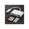 Type-C Kart Okuyucu  MacBook Telefon Bilgisayar Tablet Uyumlu Type-C to USB / SD / TF