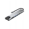 MacBook Uyumlu Type-C 8 in 1 HUB RJ45/SD/TF/USB 3.0/HDTV/PD Çevirici Çoklayıcı