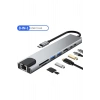 MacBook Uyumlu Type-C 8 in 1 HUB RJ45/SD/TF/USB 3.0/HDTV/PD Çevirici Çoklayıcı