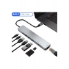 MacBook Uyumlu Type-C 8 in 1 HUB RJ45/SD/TF/USB 3.0/HDTV/PD Çevirici Çoklayıcı
