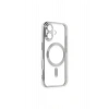 İPHONE 16 PLUS İLE UYUMLU LAZER KESİM KENARLARI RENKLİ MAGSAFE ÖZELLİKLİ ŞEFFAF TELEFON KILIFI