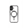 İPHONE 16 PLUS İLE UYUMLU LAZER KESİM KENARLARI RENKLİ MAGSAFE ÖZELLİKLİ ŞEFFAF TELEFON KILIFI